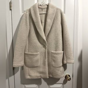 White Fleece Teddy Coat Uniqlo
